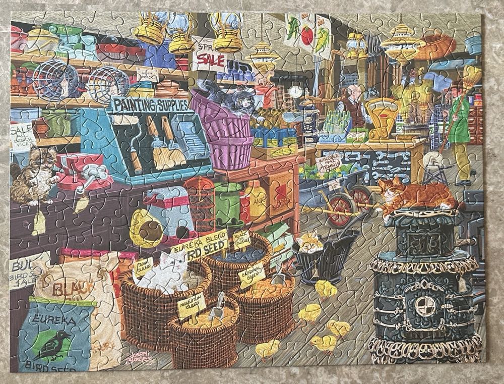 Party In The Feed Aisle.  SOLD  - Bits And Pieces puzzle collectible [Barcode 192949059475] - Main Image 3