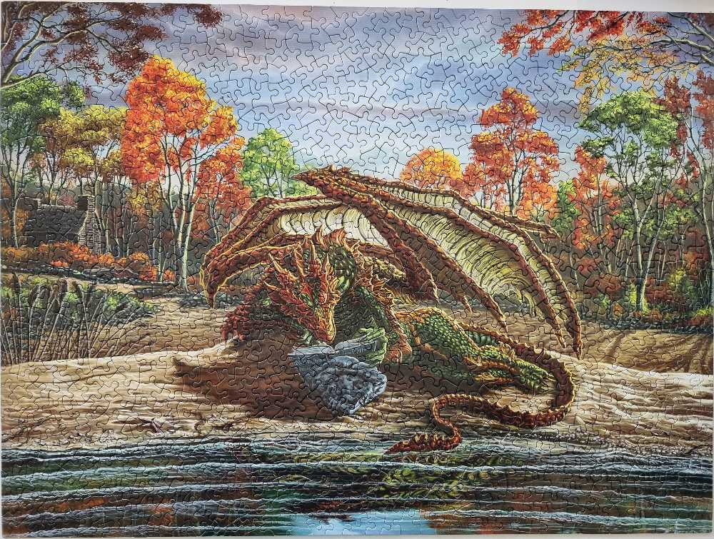 Autumn By The Shore - SunsOut puzzle collectible [Barcode 796780201620] - Main Image 2