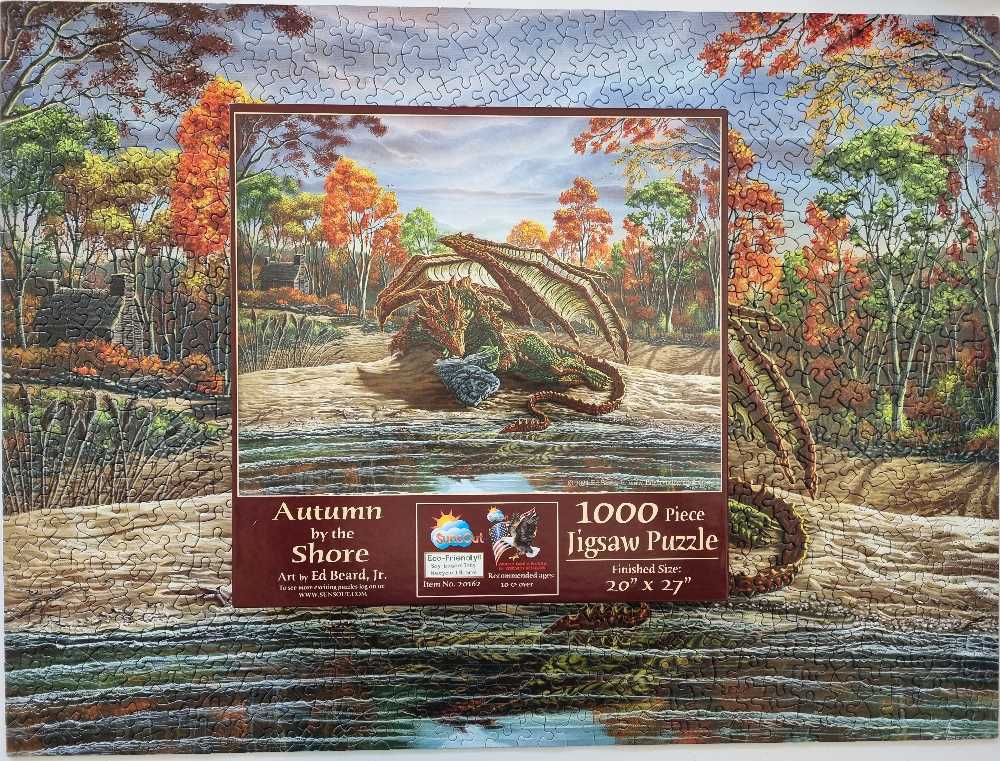 Autumn By The Shore - SunsOut puzzle collectible [Barcode 796780201620] - Main Image 3