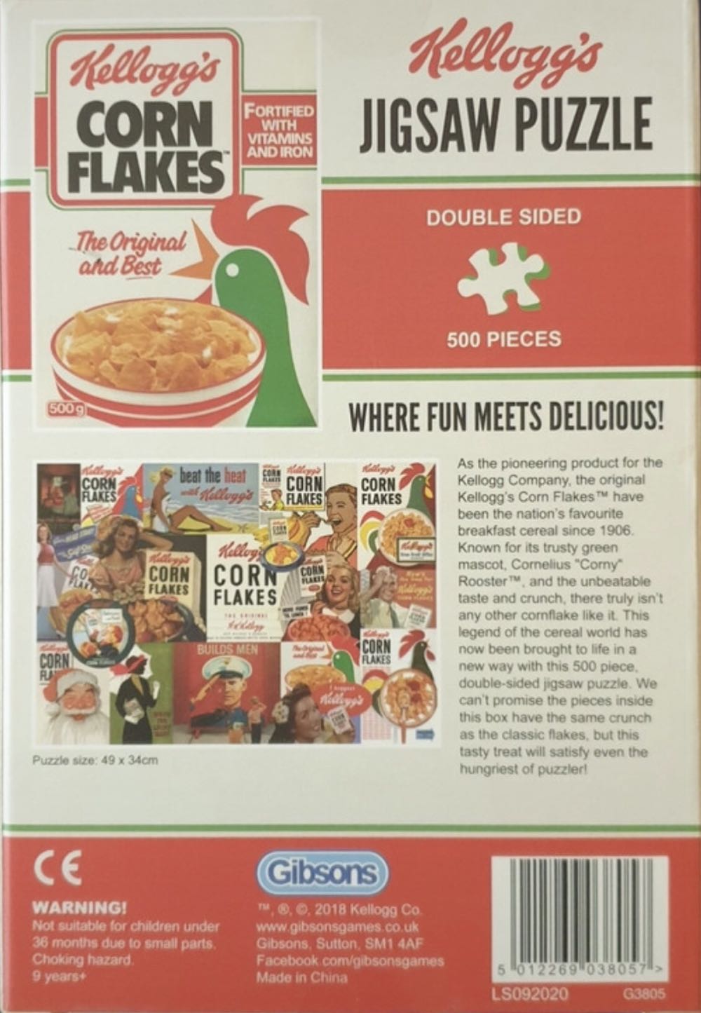 Kelloggs Cornflakes Double Sided - Gibsons puzzle collectible [Barcode 5012269038057] - Main Image 2