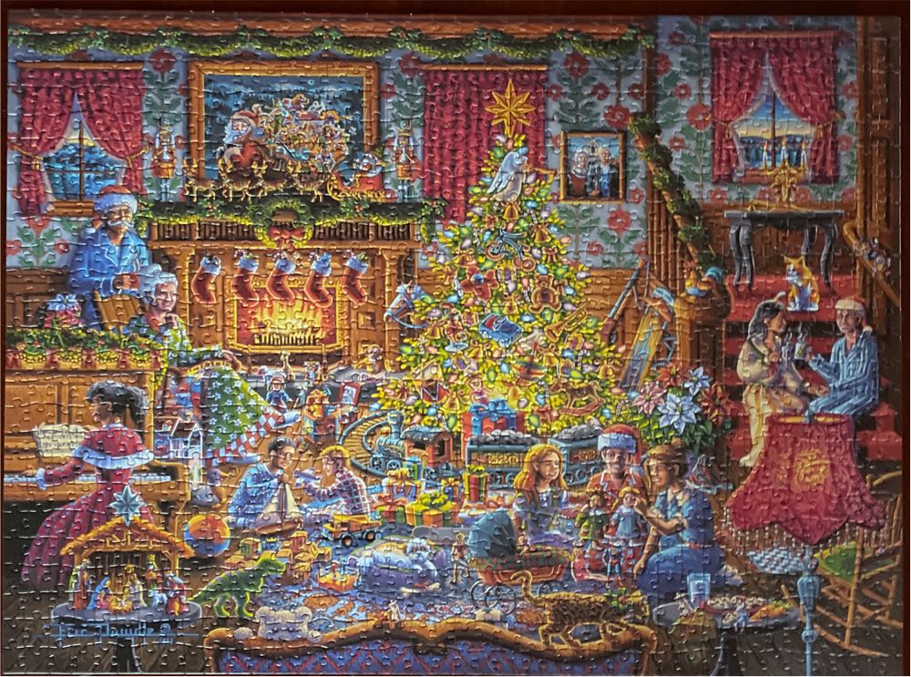 Eric Dowdle:Christmas Morning - Dowdle Folk Art puzzle collectible [Barcode 671095405331] - Main Image 2