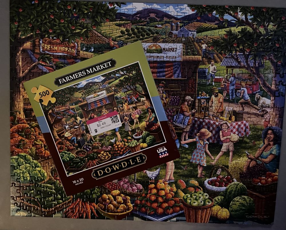 Farmers Market - Dowdle Folk Art puzzle collectible [Barcode 671095205498] - Main Image 3