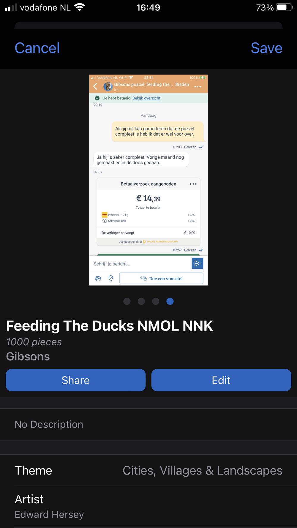 Feeding The Ducks - Gibsons puzzle collectible [Barcode 5012269008371] - Main Image 3