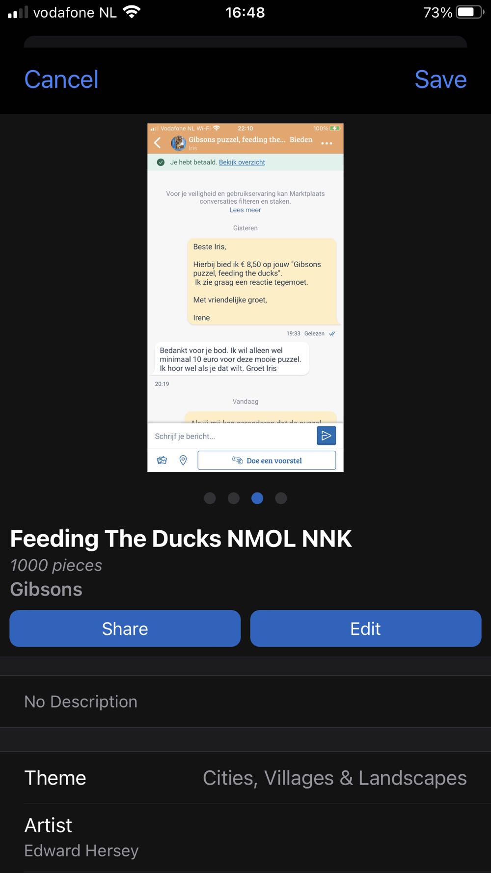 Feeding The Ducks - Gibsons puzzle collectible [Barcode 5012269008371] - Main Image 4