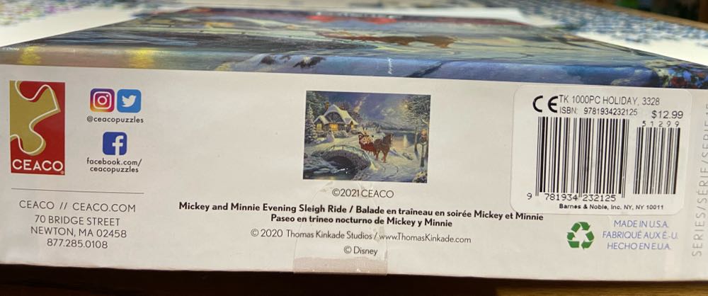 Mickey & Minnie Evening Sleigh Ride - Ceaco puzzle collectible - Main Image 2