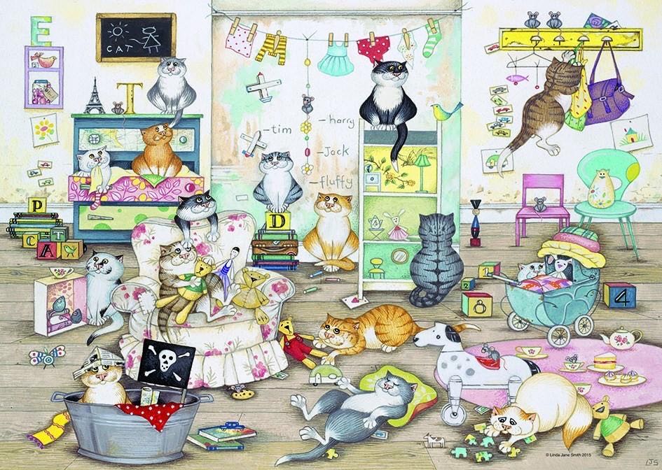 Crazy Cats …. in the Playroom - Ravensburger puzzle collectible [Barcode 4005556195282] - Main Image 2