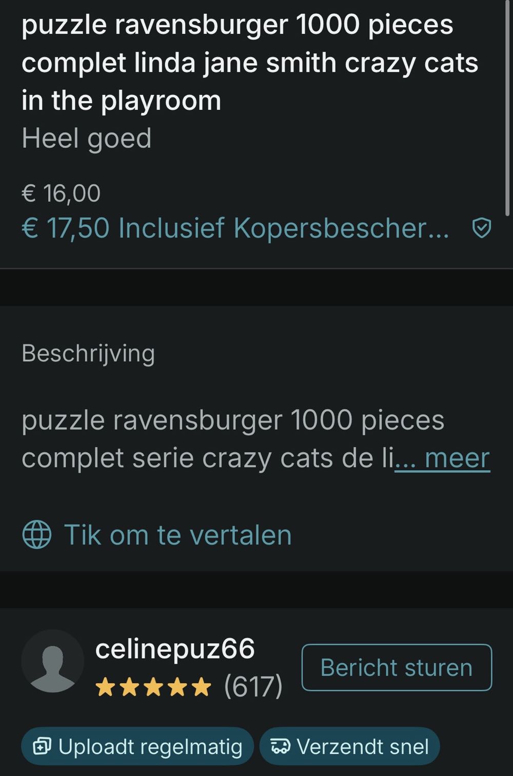 Crazy Cats …. in the Playroom - Ravensburger puzzle collectible [Barcode 4005556195282] - Main Image 4