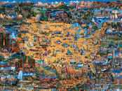 National Parks Map - Buffalo puzzle collectible [Barcode 079346128129] - Main Image 1