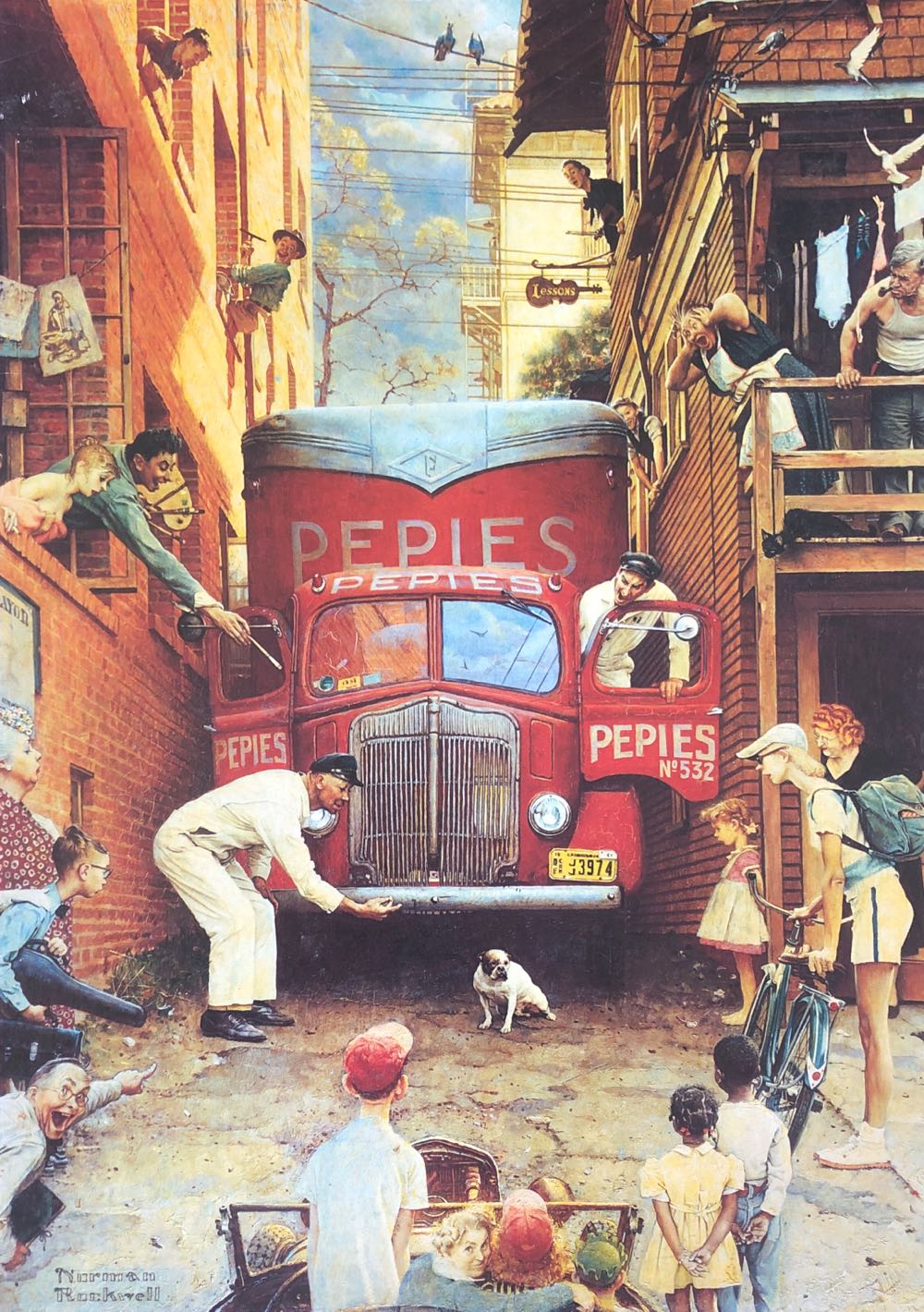 Traffic Conditions / Road Block - Norman Rockwell puzzle collectible [Barcode 8410446711842] - Main Image 2