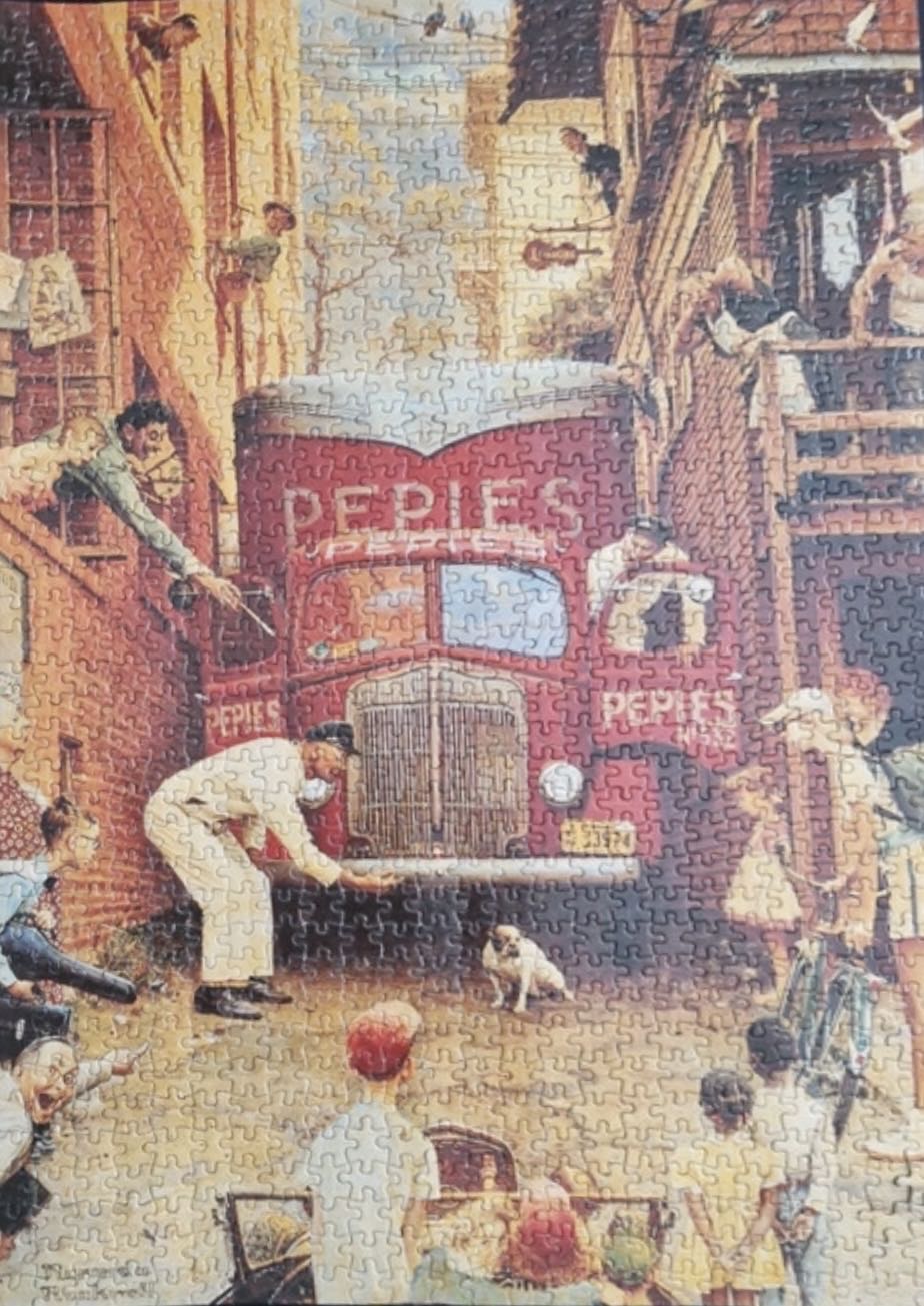 Traffic Conditions / Road Block - Norman Rockwell puzzle collectible [Barcode 8410446711842] - Main Image 3