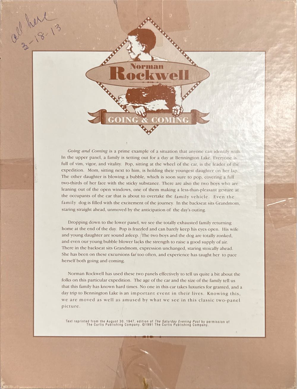 Going and Coming - Springbok (Vintage) puzzle collectible - Main Image 2