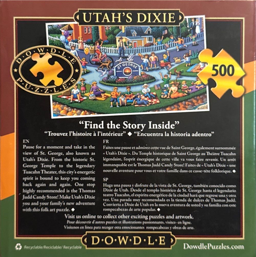 Utah’s Dixie - Dowdle Folk Art puzzle collectible - Main Image 2