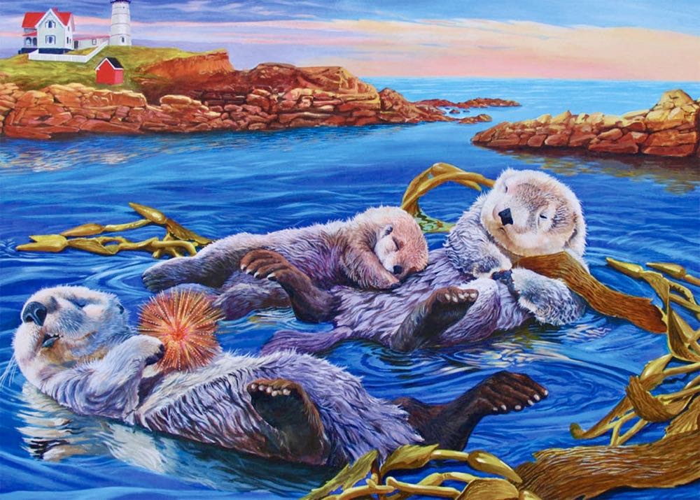 Sea Otter Family - Borrow From Cheryl - Cobble Hill puzzle collectible [Barcode 625012546195] - Main Image 2