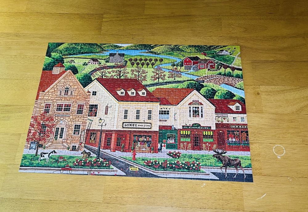 Moose Stroll Down Mainstreet - Mega Puzzles puzzle collectible [Barcode 072348505486] - Main Image 2