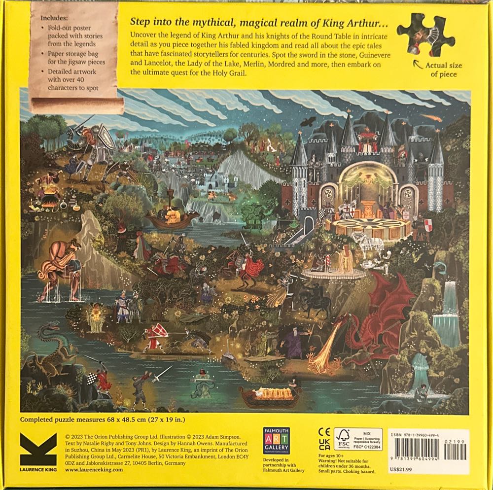 The World Of King Arthur - Laurence King Publishing puzzle collectible [Barcode 9781399604994] - Main Image 2