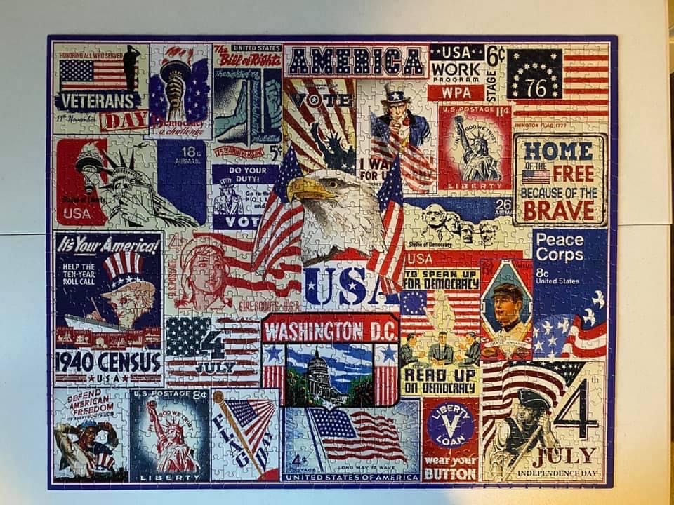 Red White & Blue-Diana Trade - White Mountain Puzzles puzzle collectible - Main Image 2