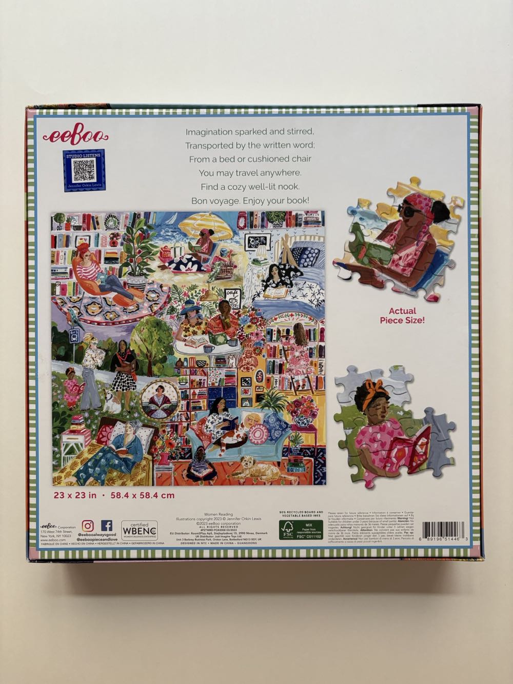 Women Reading - eeBoo Puzzles puzzle collectible [Barcode 689196514463] - Main Image 3