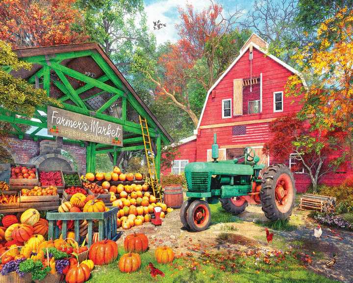 Fall Farmer’s Market (NIB) NFT - White Mountain puzzle collectible [Barcode 724819266692] - Main Image 2
