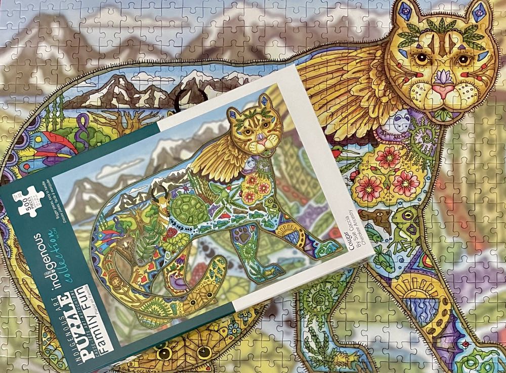 Cougar - Indigenous Art Puzzle puzzle collectible [Barcode 772665280010] - Main Image 2