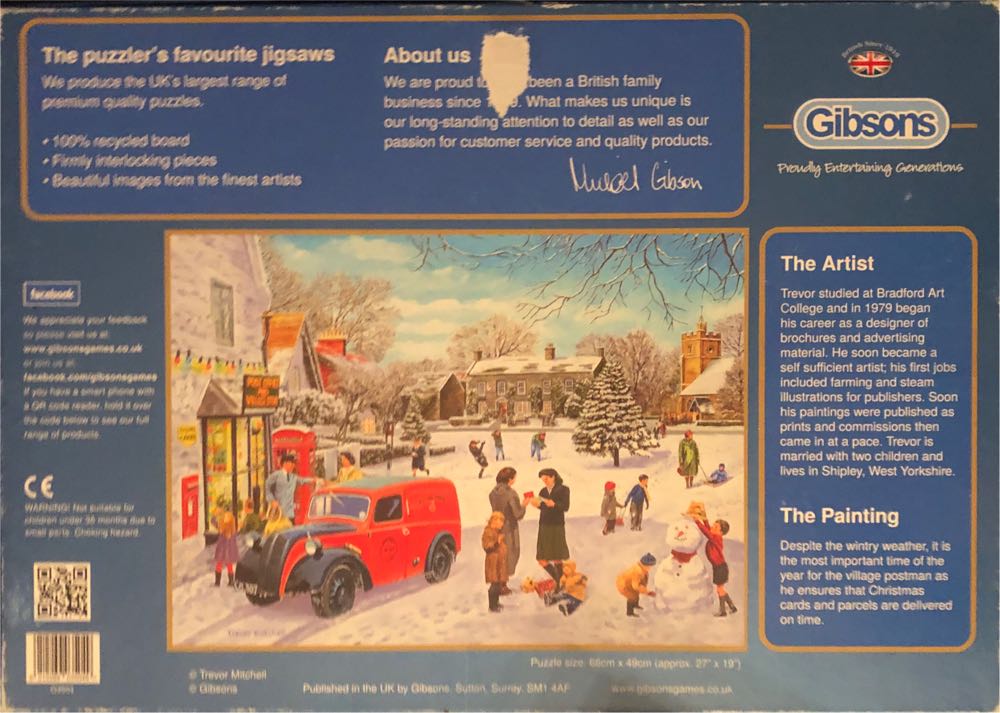 Christmas Post - Gibsons puzzle collectible [Barcode 5012269035049] - Main Image 3