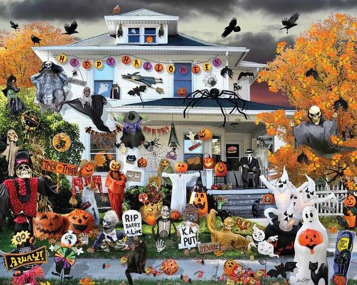 Halloween At The House  - White Mountain puzzle collectible [Barcode 724819265350] - Main Image 2