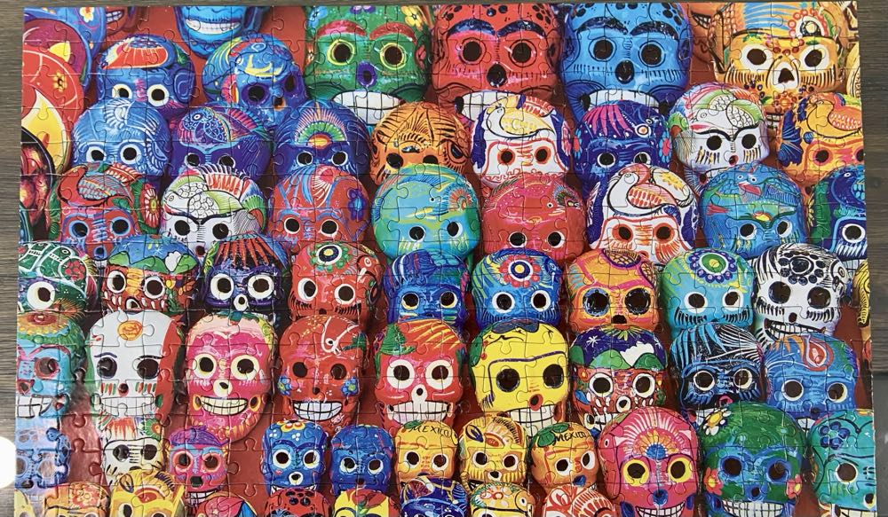 Colorful Mexican Skulls Market- GONE - CraZArt Dollar Tree puzzle collectible [Barcode 195464091555] - Main Image 2