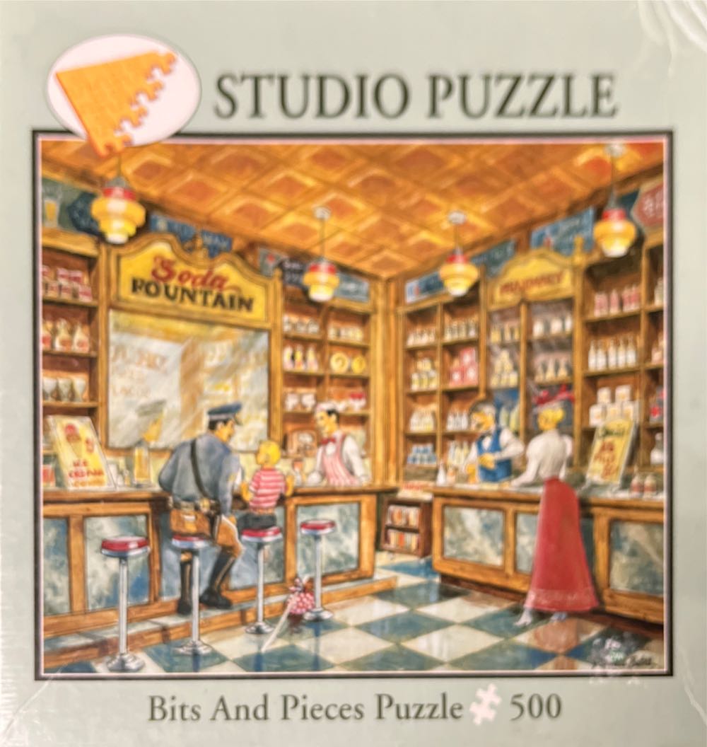 Down At The Soda Fountain - Bits And Pieces puzzle collectible [Barcode 0704812101176] - Main Image 2