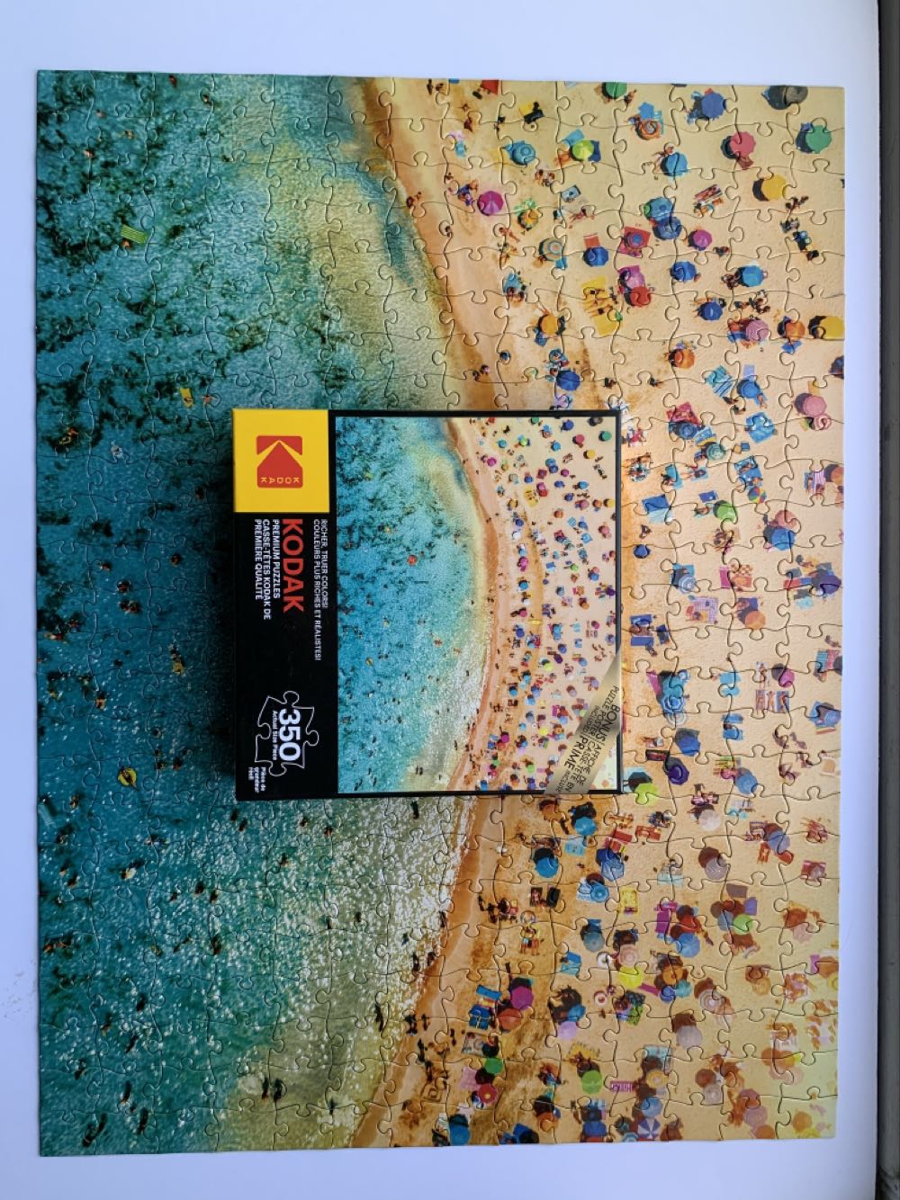 Aerial View Of Sandy Beach With Colorful Umbrellas 350 Piece Kodak Premium Jigsaw Puzzle - Rose Art Kodak puzzle collectible [Barcode 4895145429788] - Main Image 3