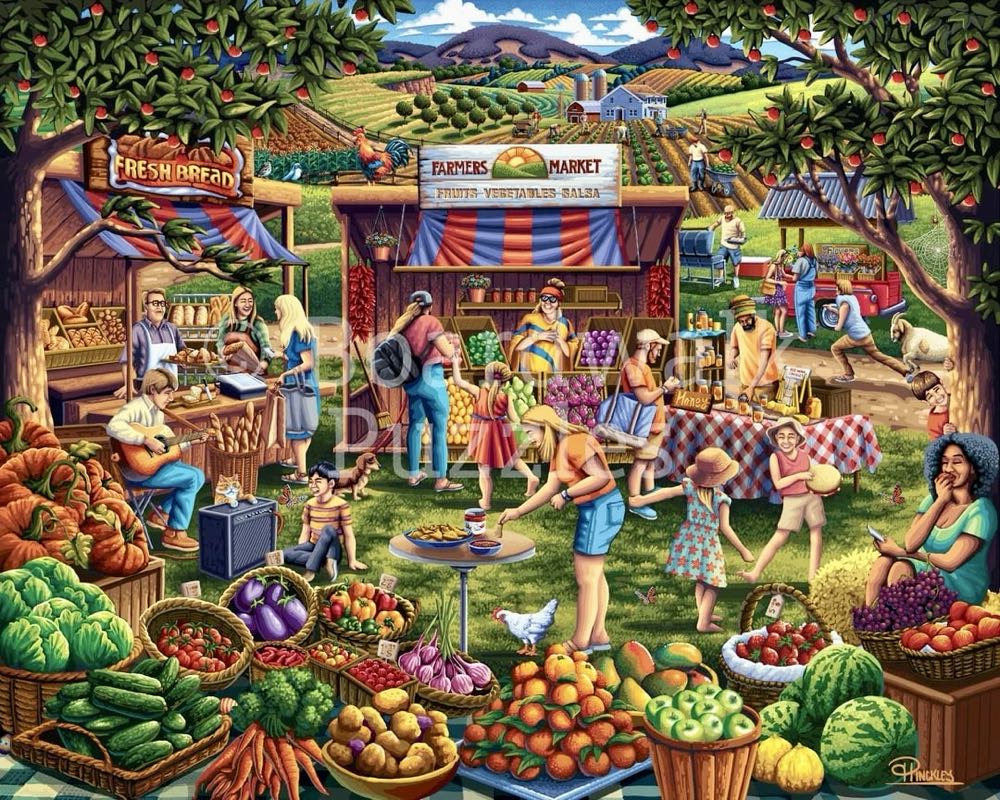 Farmers Market (NIB)  - Dowdle puzzle collectible [Barcode 671095005494] - Main Image 2