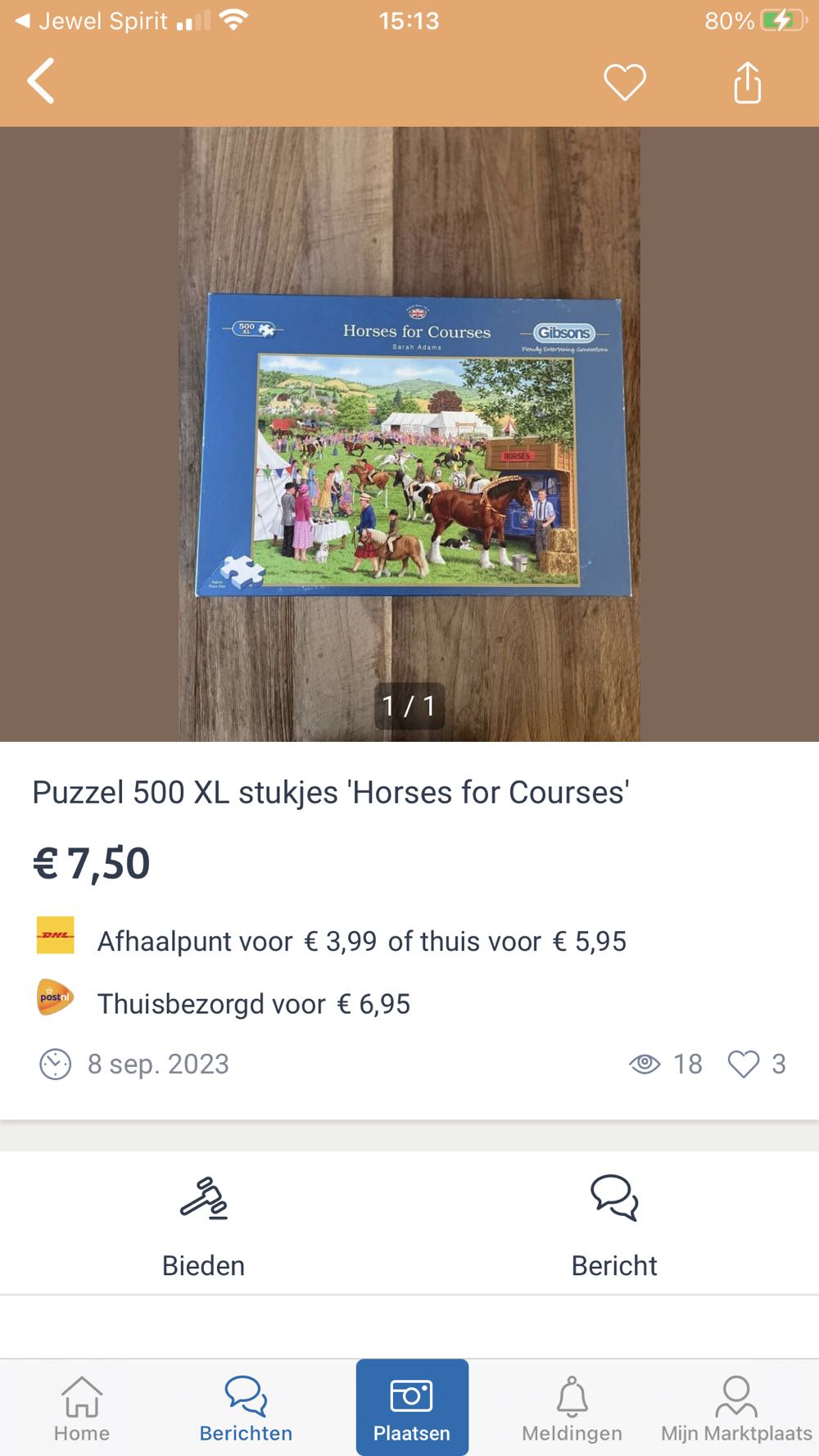 Horses For Courses - Gibsons puzzle collectible [Barcode 5012269035018] - Main Image 3