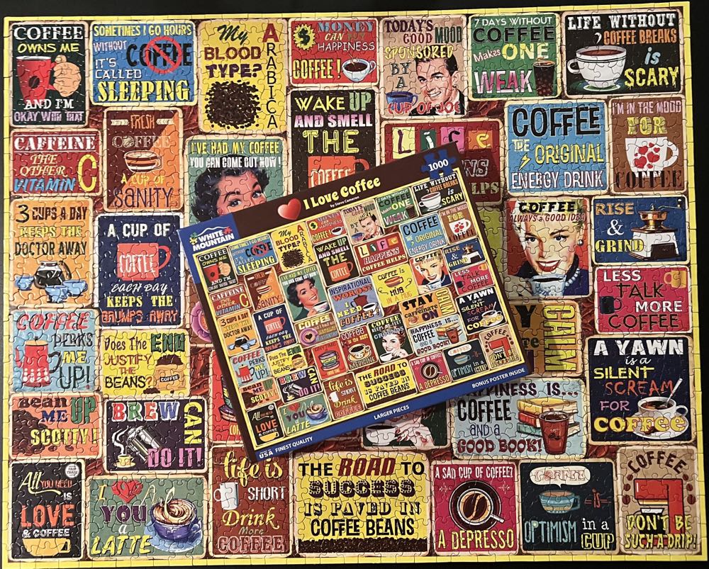 I Love Coffee - White Mountain 🇺🇸 puzzle collectible [Barcode 724819267101] - Main Image 4