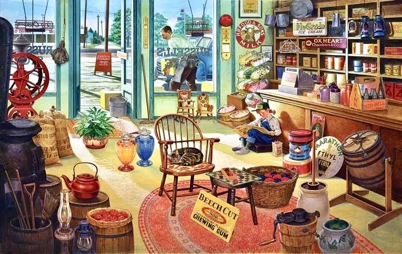 Russel’s General Store- From Cheryl - SunsOut puzzle collectible [Barcode 796780374751] - Main Image 2