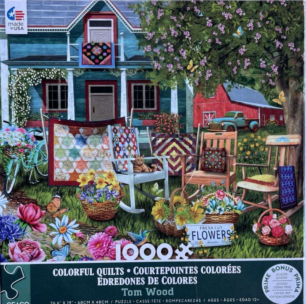 Colorful Quilts  - Ceaco puzzle collectible [Barcode 021081333559] - Main Image 2