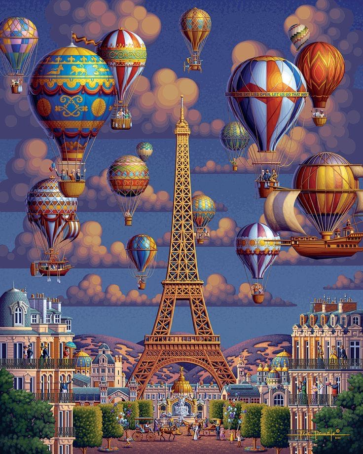 Balloons Over Paris-NEW - Dowdle puzzle collectible - Main Image 2