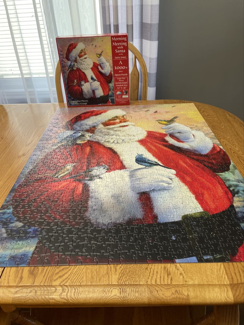 Morning Meeting With Santa Piece Larry Jones 27”x35” - SunsOut puzzle collectible [Barcode 796780507302] - Main Image 2
