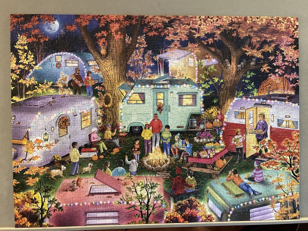 Camping in the Fall - Vermont Christmas Company puzzle collectible [Barcode 819273024534] - Main Image 2