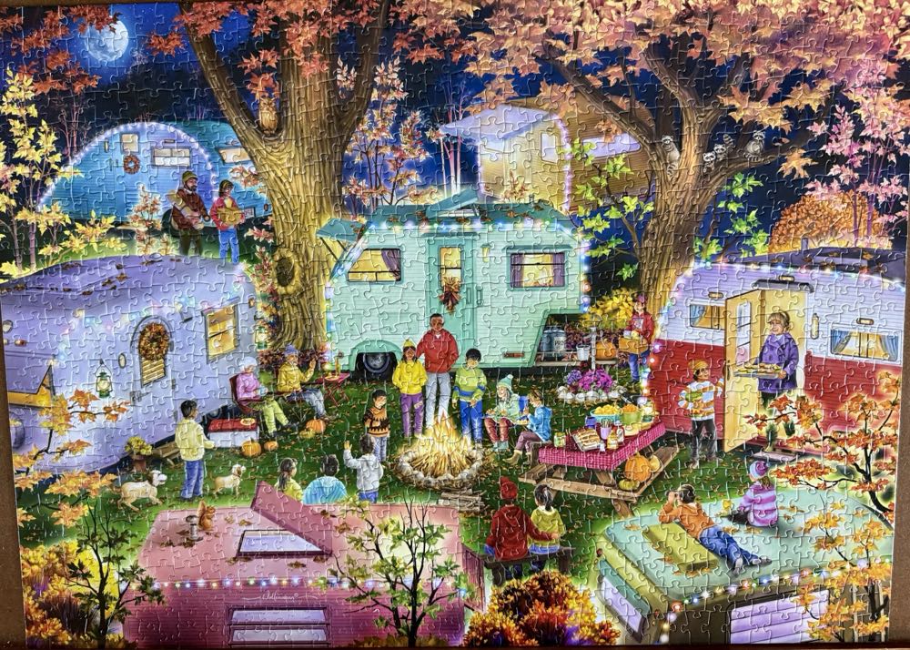 Camping in the Fall - Vermont Christmas Company puzzle collectible [Barcode 819273024534] - Main Image 3