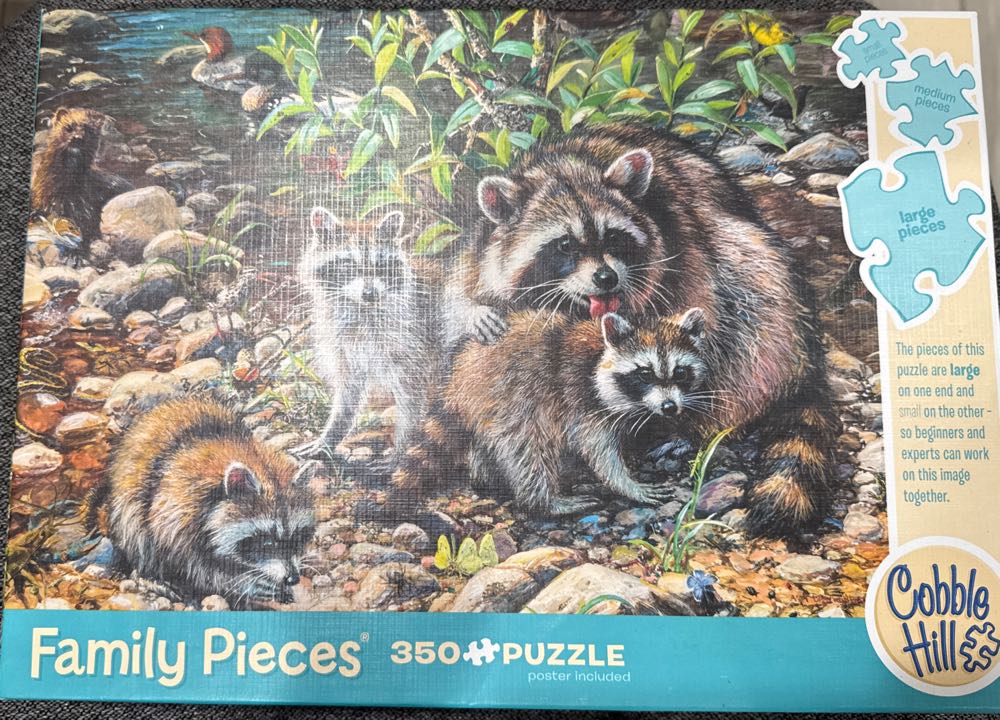 Raccoon Family - Cobble Hill puzzle collectible [Barcode 625012546072] - Main Image 3