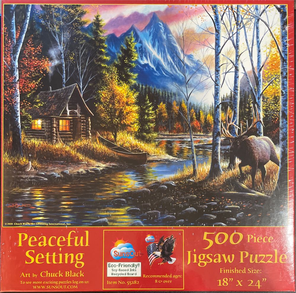 Sunsout Inc Peaceful Setting 500 Pc Jigsaw Puzzle By Artist: Chuck Black Finished Size 18” X 24” Mpn# 55182 - SunsOut puzzle collectible [Barcode 796780551824] - Main Image 2