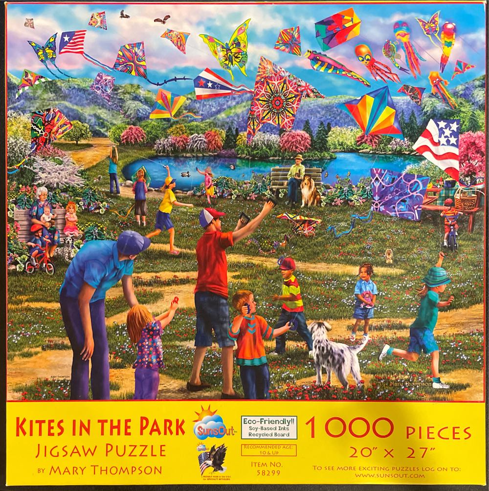 Kites In The Park - SunsOut puzzle collectible [Barcode 796780582996] - Main Image 2