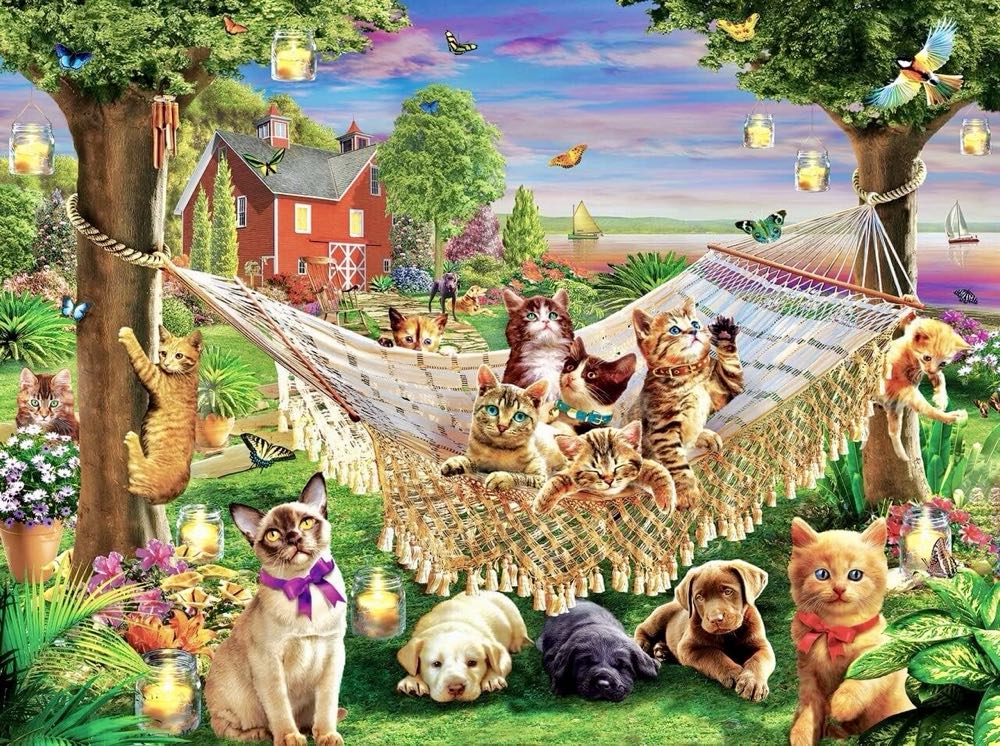 Kittens Puppies And Butterflies - From Cheryl - SunsOut puzzle collectible [Barcode 796780518308] - Main Image 2