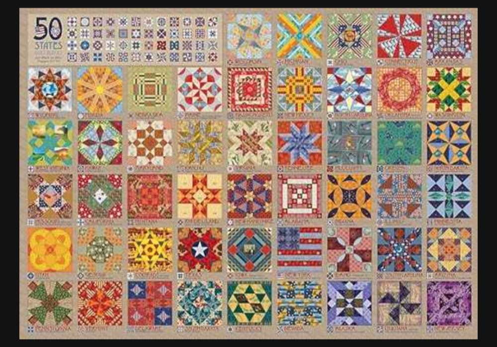 50 States Quilt Blocks - Cobble Hill puzzle collectible [Barcode 625012400503] - Main Image 2