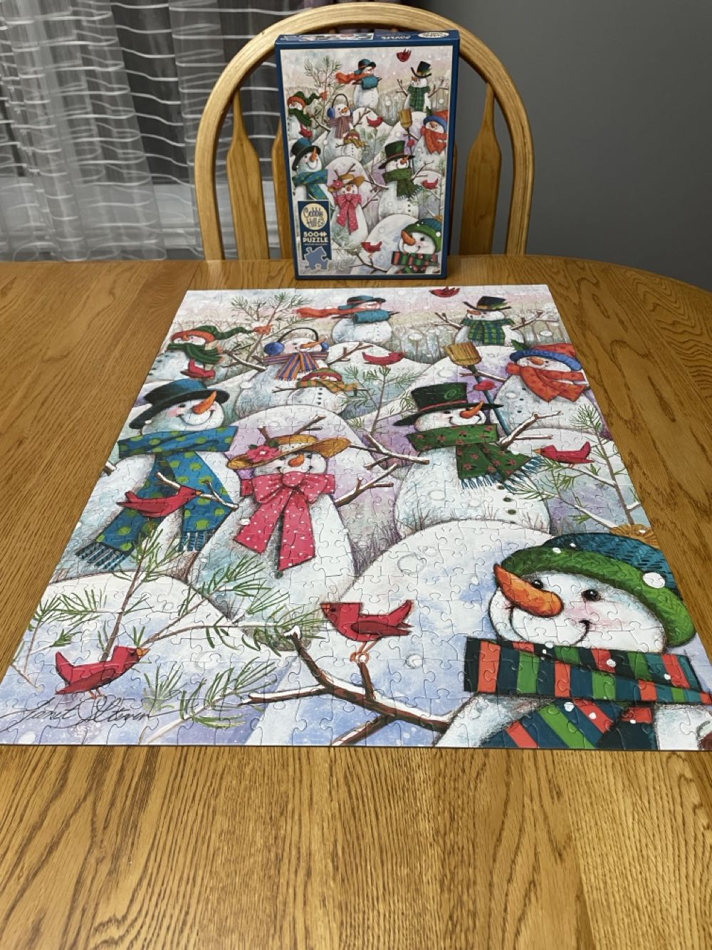 Hill of a Lot of Snowmen - Cobble Hill puzzle collectible [Barcode 625012450287] - Main Image 3