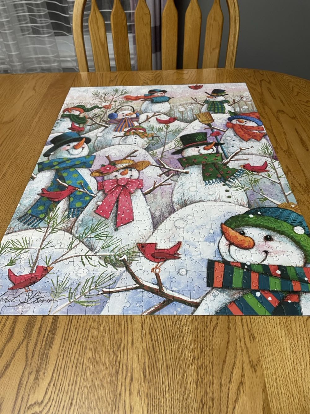 Hill of a Lot of Snowmen - Cobble Hill puzzle collectible [Barcode 625012450287] - Main Image 4