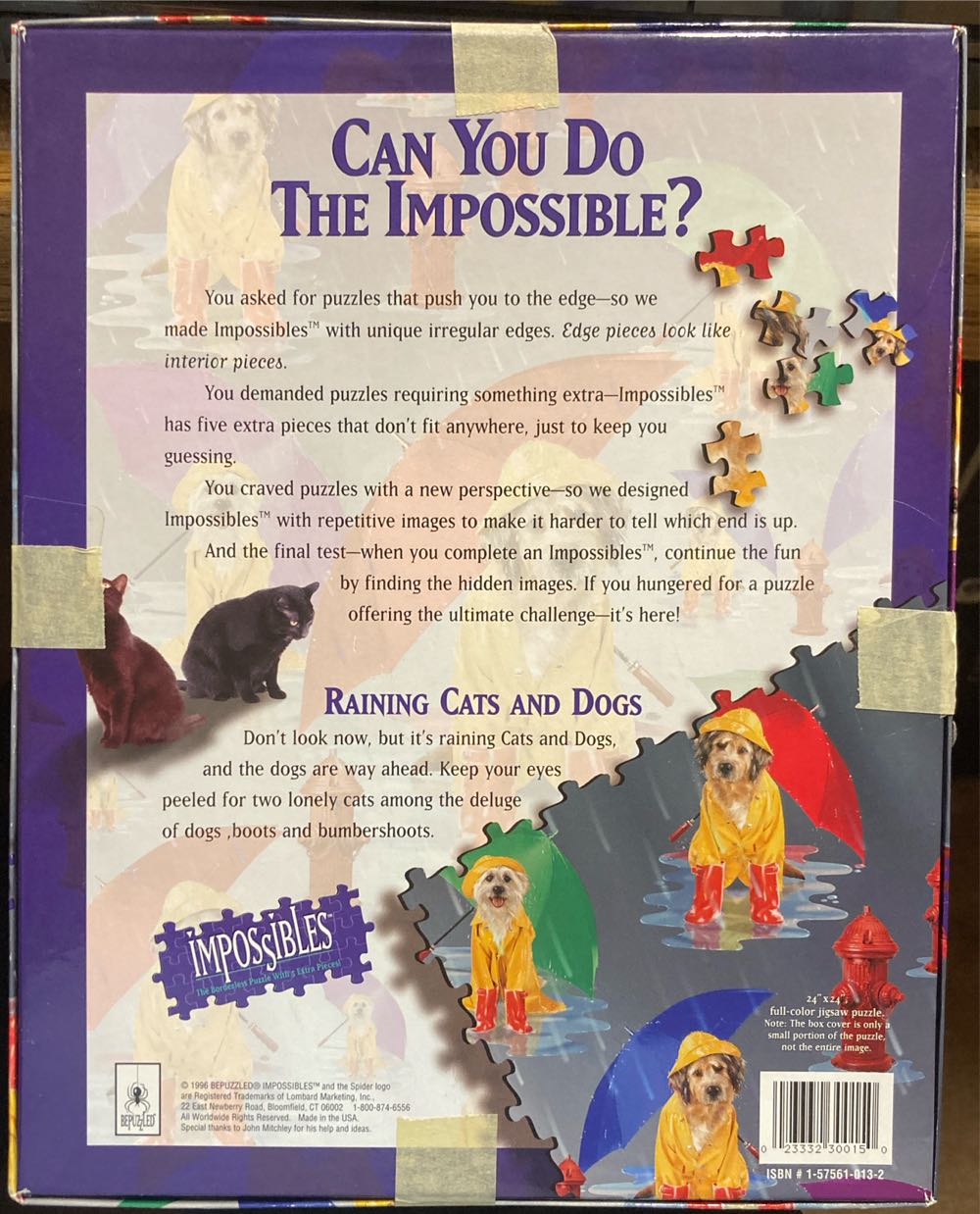Raining Cats And Dogs - Bepuzzled For Sale puzzle collectible [Barcode 023332300150] - Main Image 2