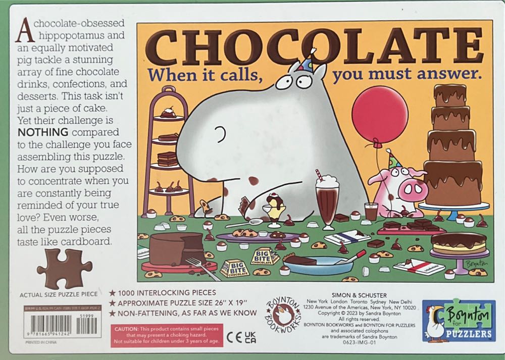 Chocolate Overload - Boyton For Puzzlers puzzle collectible [Barcode 9781665941242] - Main Image 2