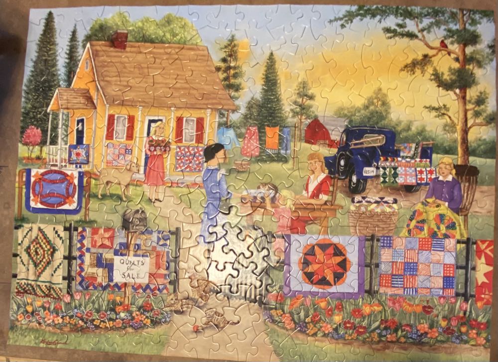 Country Quilt Sale - Bits & Pieces puzzle collectible [Barcode 192949060815] - Main Image 2