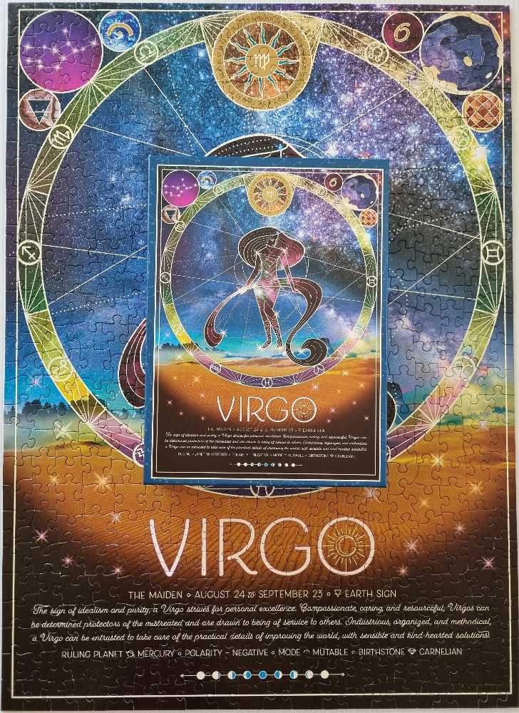 Cobble Hill 500 Piece Zodiac Puzzle Virgo Sample Poster Included - Cobble Hill puzzle collectible [Barcode 625012450164] - Main Image 2