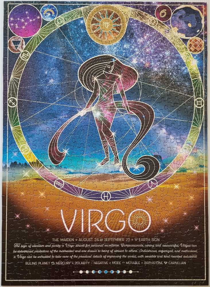 Cobble Hill 500 Piece Zodiac Puzzle Virgo Sample Poster Included - Cobble Hill puzzle collectible [Barcode 625012450164] - Main Image 3