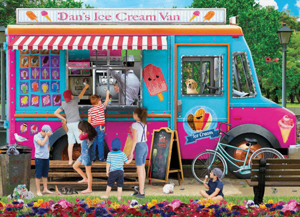Eurographics Dan’s Ice Cream Van - 1000pc Jigsaw Puzzle - EuroGraphics puzzle collectible [Barcode 0628136655194] - Main Image 2